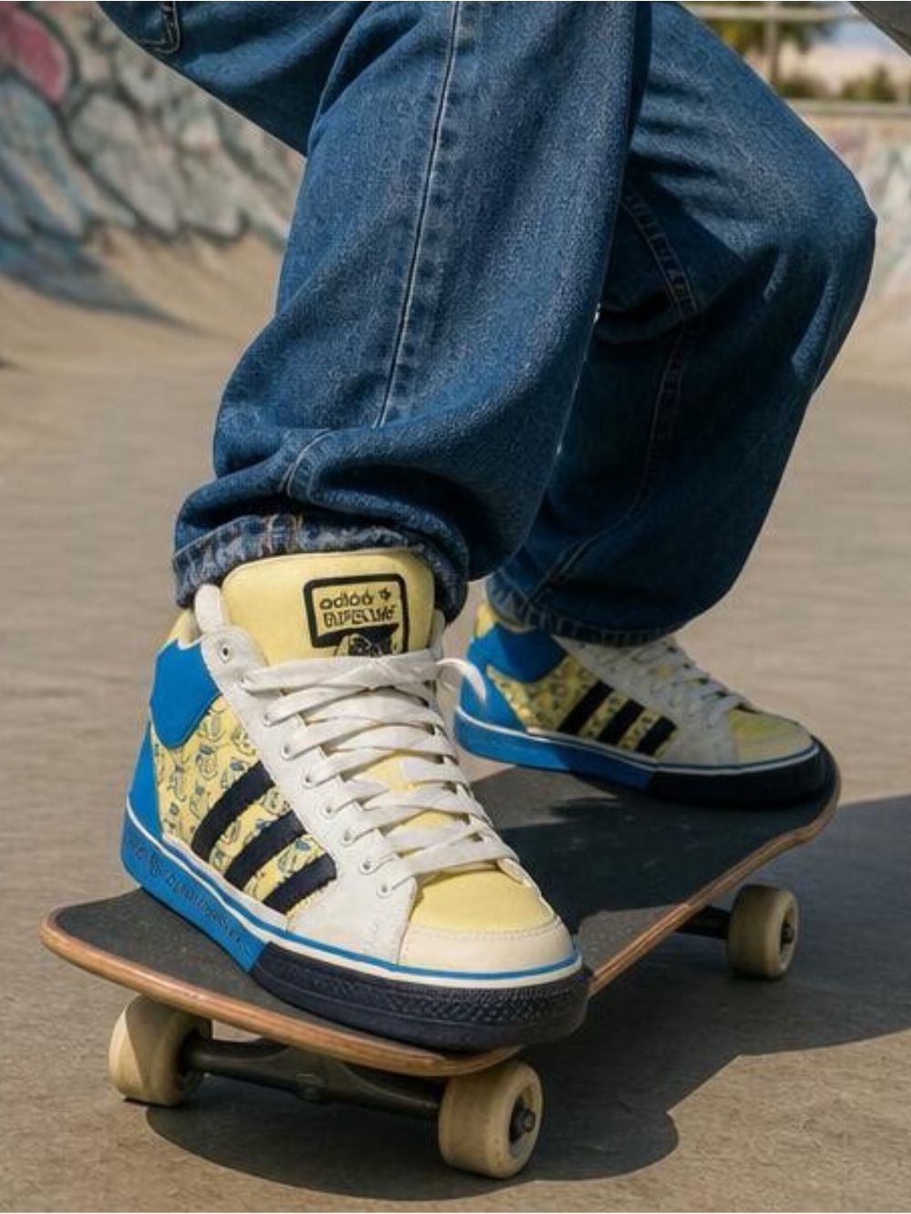 Adidas super skate Mark Gonzales vintage sneakers Sz 10.5 I love coffee graphic